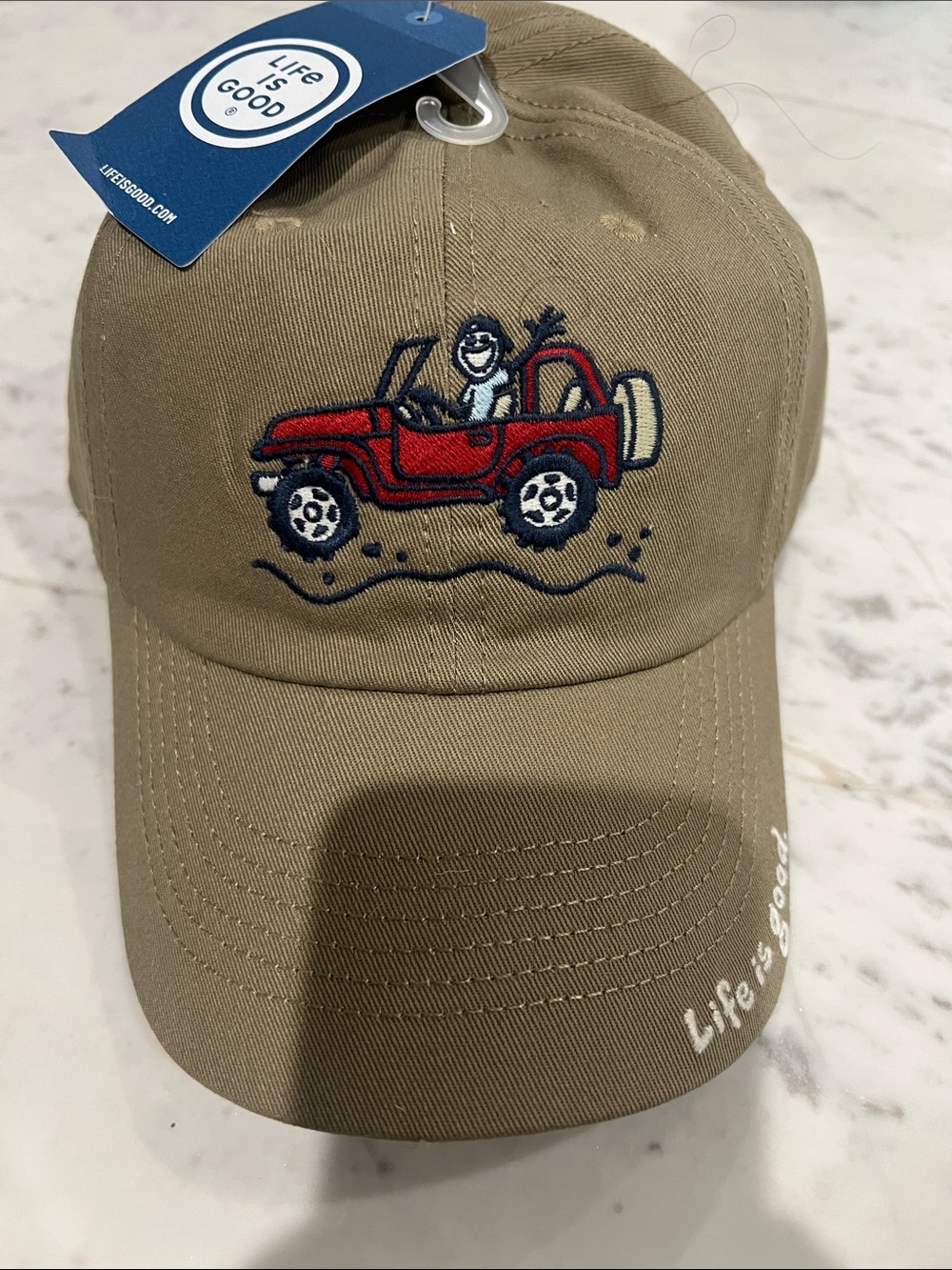 Life Is Good Jeep Khaki Baseball Cap